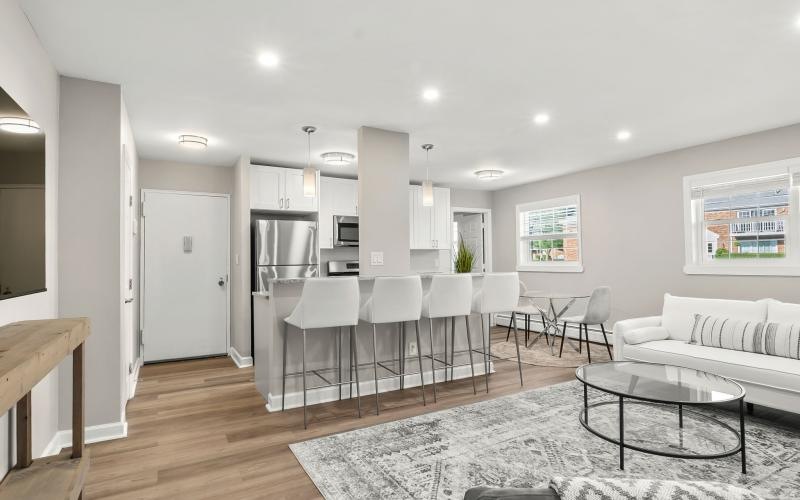 Open space living area with natural lighting